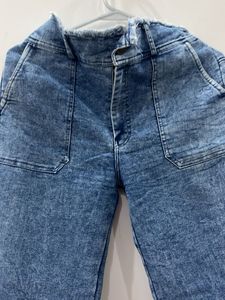 Distressed Wash Denim Jeans