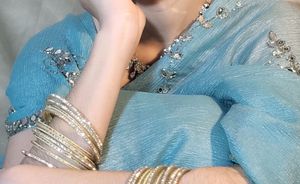 mirror work saree unstitched blou