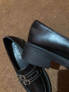 Truffle collectionLeather Double Buckle Loafers