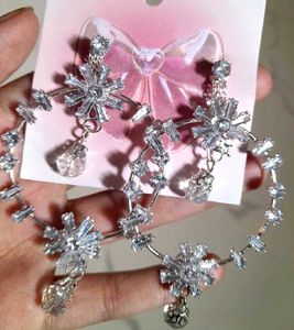 Stunning Crystal Snowflake Hoop Earrings