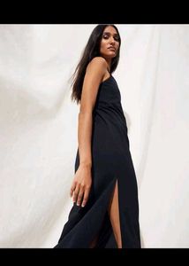 Elegant Black Midi Slip Dress