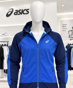 Asics Blue Hooded Track Jacket
