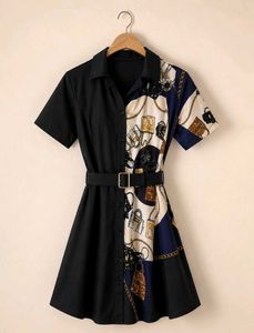 Unique Black &amp; Patterned Dress