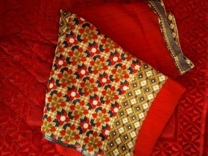 Exquisite Indian Saree with Geometric Print