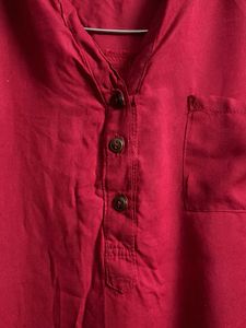 Red 3/4 Sleeve Blouse