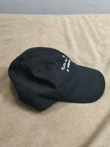 Zara Black Baseball Cap "No Meetings On Mo