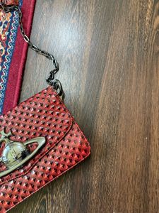 Vivienne Westwood Red Studded Pattern Handbag