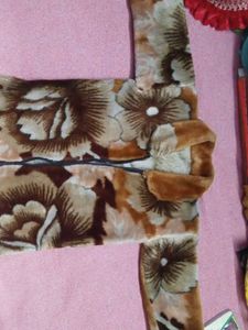 Vintage Floral Print Fleece Jacket