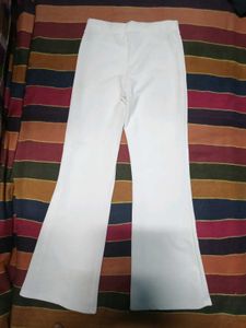 Cream Flared bootcut Pants