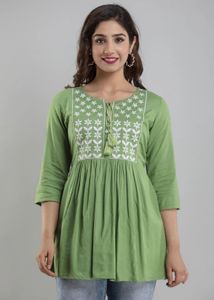 Vibrant Green Embroidered Kurta