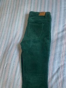 Green Corduroy Flared Pants