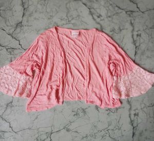Lightweight Kimono with Lace Trim
