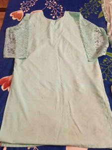 Beautiful Mint Green Kurta Set with Scarf