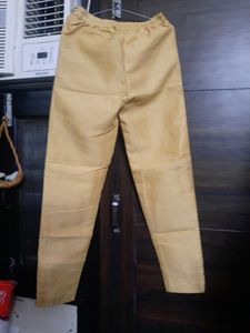 Beige Silk Pants