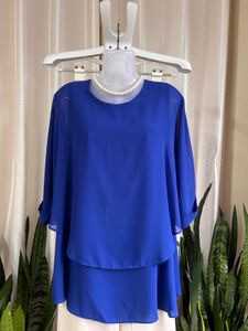 Imported Elegant Royal Blue Layered Blouse