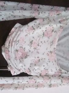 Floral Print Square Neck Top