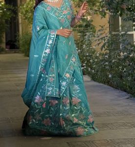 Beautiful Teal Floral Lehenga Choli
