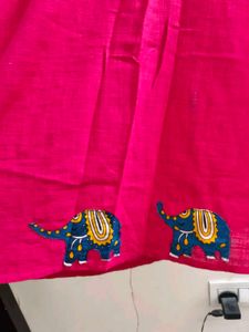 Vibrant Pink Embroidered Tunic 4XL