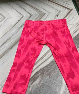 Pink Patterned Capri Leggings