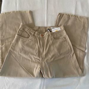 Zudio Beige Wide Cropped Pants