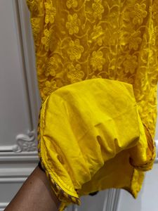 Sale - Yellow Floral Lace Sleeveless Top