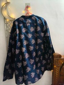 Max XXL Men's Blue Paisley Print Shirt