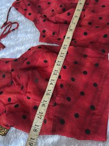 Embellished Red Saree(FIXED) buy1get1