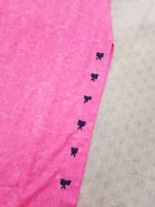 Pink Kurta Set with Printed Pants