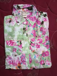 pure cotton shirt with foldable sleeve