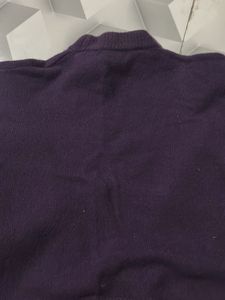 cashmere Purple Knit Pullover Sweater