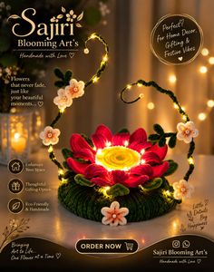 Handmade Lotus Showpiece with Lights