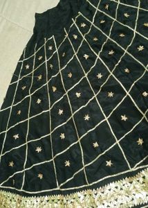 Luxury Satin Lehenga with Heavy Gota Patti Work
