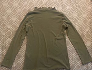 Olive Green Lettuce Trim Top