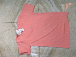 Graphic Print Peach T-Shirt
