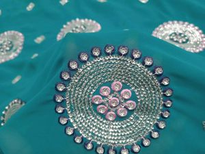 Heavy sequence work saree