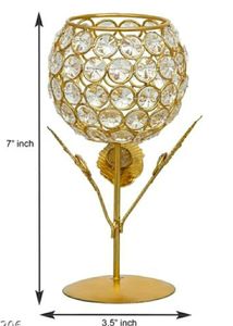 Crystal Rose Candle Holder For Decoration -Set Of2