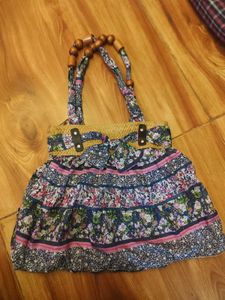 Boho Floral Straw Shoulder Bag
