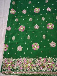 Embroidered Green Salwar Kameez Set