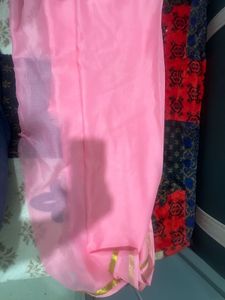 Elegant Pink &amp; Gold Saree
