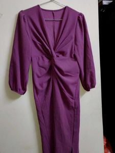 Purple Midi Bodycon Dress