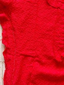Women Kurta Plazoo Set Red And White
