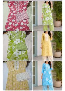 Floral Print Kurta Set and sarees combo