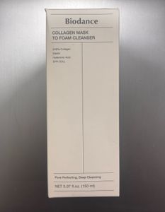 Biodance collagen mask to foam cleanser