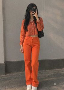combo 🔥🔥crop shirt & straight leg jeans