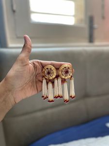 Red Beaded Earrings