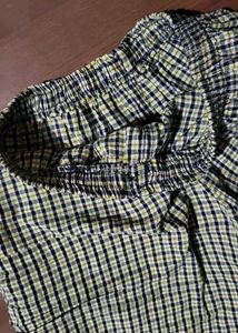 Yellow ghingam shorts