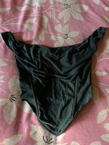 Elegant Dark Green Corset Top