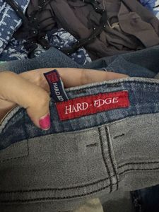 Vintage Flare Jeans with grommets and leather Pane
