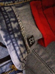 mens jeans blue and white