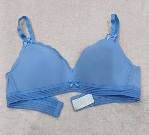 Light Blue Bra with Bow Details